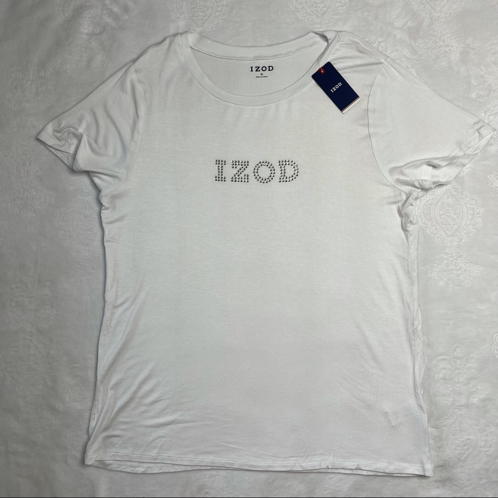 Women's Short Sleeve Izod Rhinestone Tee XL NWT